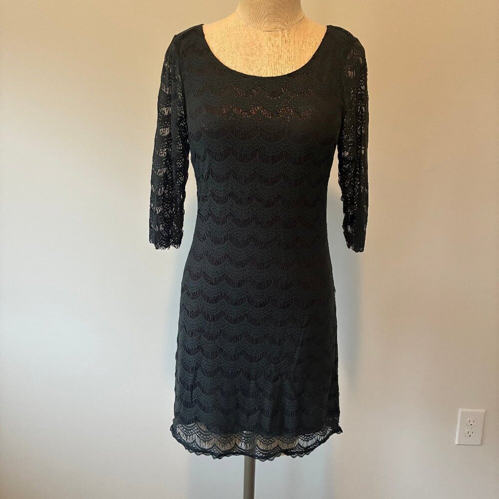 Free People Lace Scalloped Green Women's Mini Dress